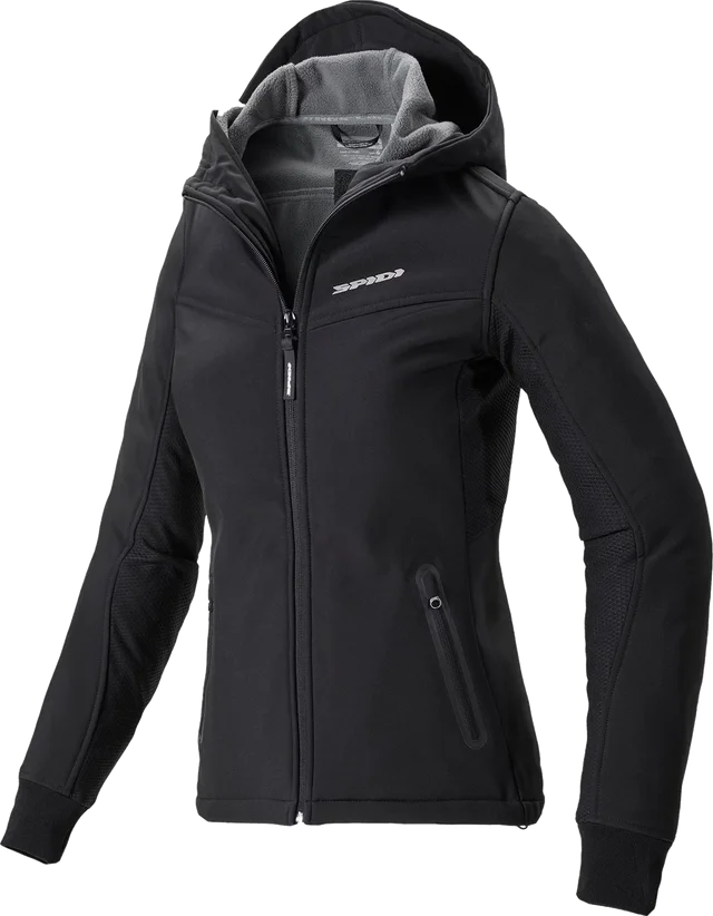 Spidi Ladies Hoodie Armour Textile Jacket - Black, Black