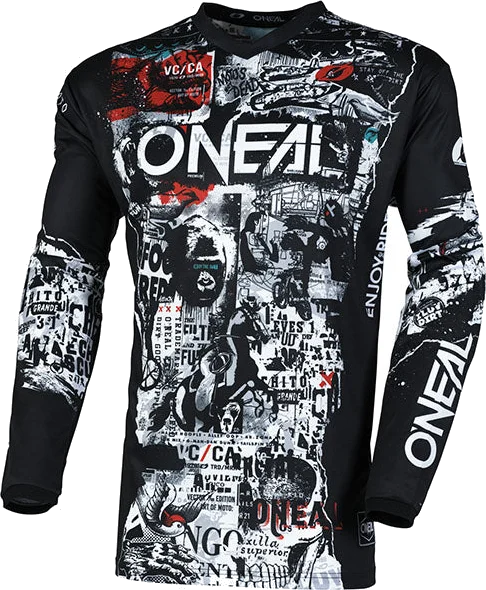 O'Neal Element Attack V.25 Jersey, Black/White