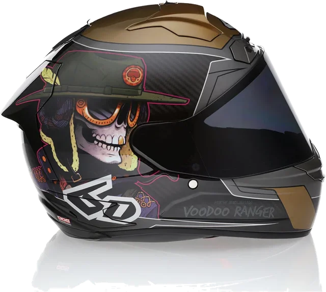6D Helmets 6D ATS-1R Voodoo Helmet, ranger gloss black gold
