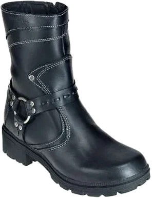 Milwaukee Leather Boots: Women's Daredevil Black Leather Motorcycle Boots MVB239