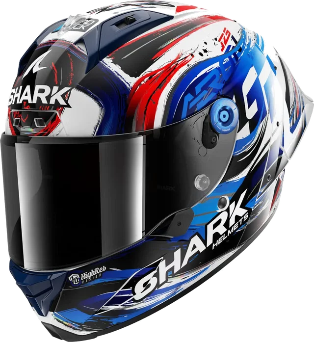 Shark Helmets AERON GP FIM REPLICA ZARCO SIGNATURE White Black Blue, black/white/red/blue