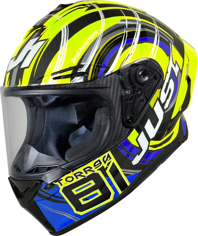 Just1 J-GPR Torres Replica Carbon Helmet, yellow/blue
