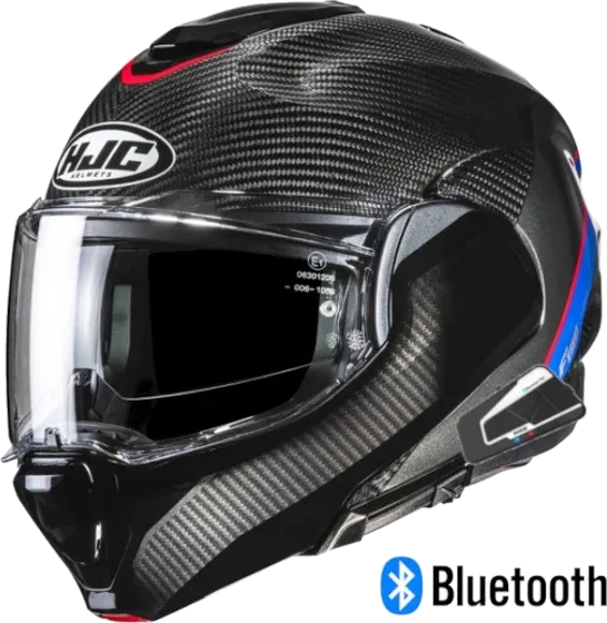 HJC F100 Modular Bluetooth Helmet Carbon Stan MC21