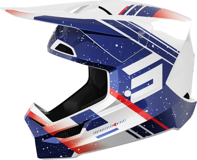 Shot Furious Mirage Motocross Helmet, Blue/Red/White