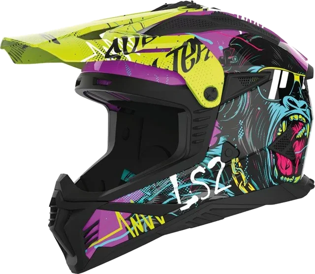 LS2 MX708 Fast II Gorilla Purple / H-V Yellow, Purple / Hi-Vis Yellow