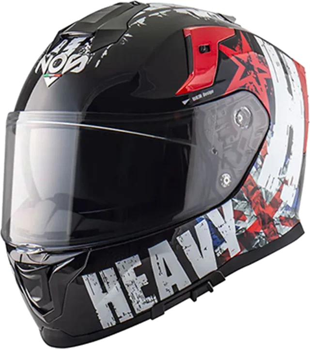 Nos NS-10 Helmet Heavy Black/Red/White Gloss