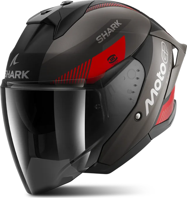 Shark Skwal Jet Cup MOTOGP Open Face Helmet, Black / Anthracite / Red