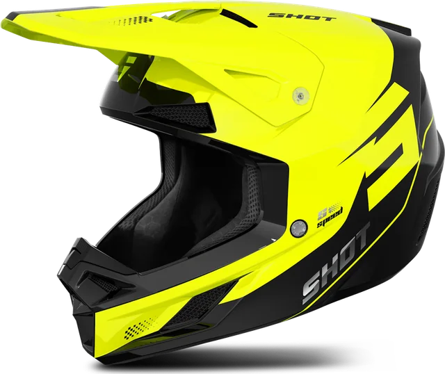 Shot Race Gear Speed S Youth 27 MX Helmet, Neon Yellow Glossy