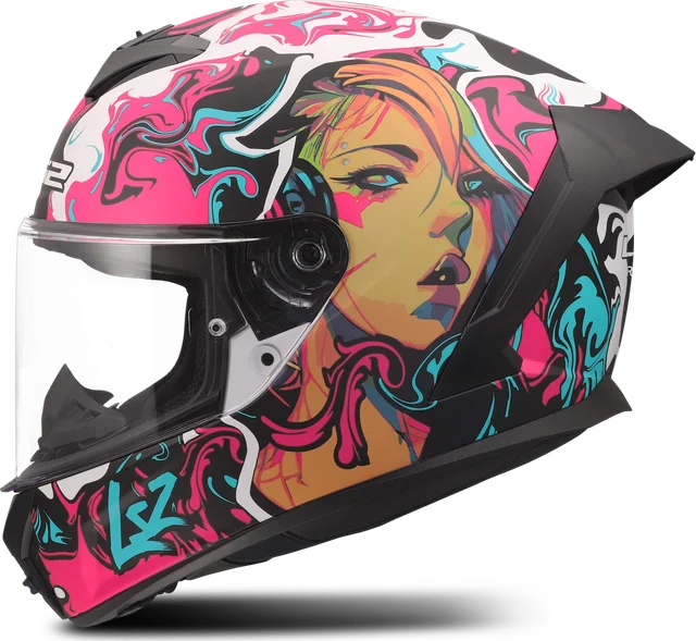 LS2 FF820 Rapid III Cyberg Helmet, Purple / Cyan