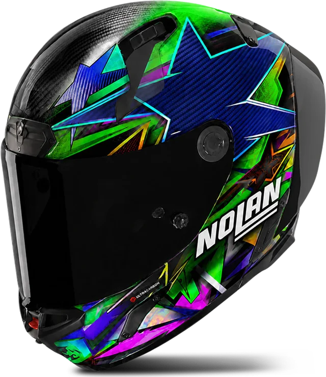 Nolan X-804 RS UC Chicane Full Face Helmet, Liquid Purple/Multicolour Purple