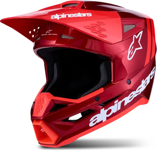 Alpinestars S-M3 Radium MX Helmet, Red Fluo/White/Gloss