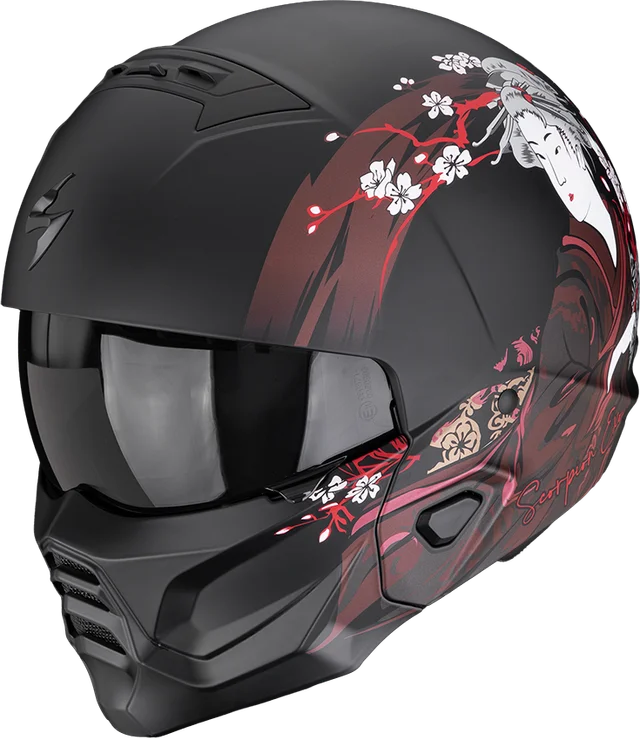 Scorpion Exo EXO-COMBAT II - DEMURE, Matt Black-Red