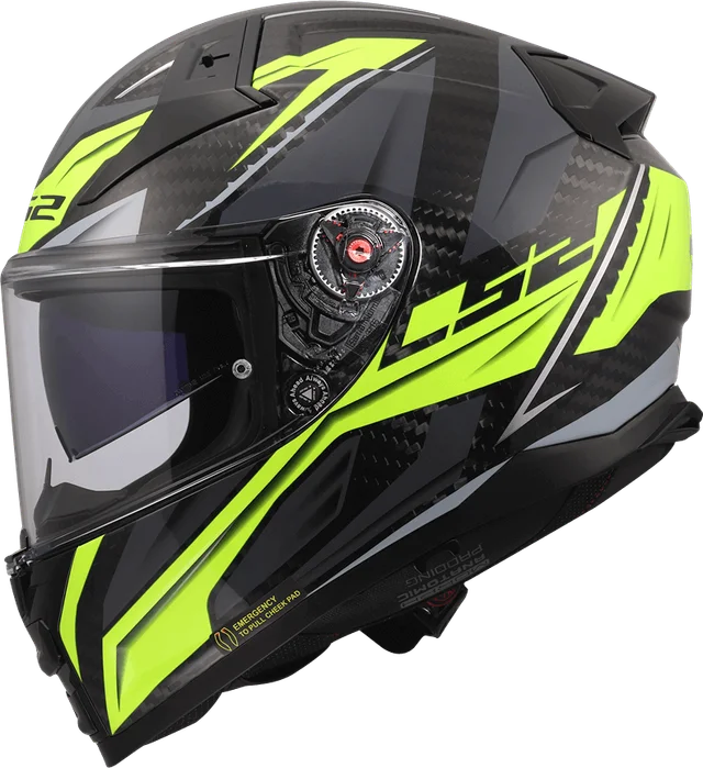 LS2 Vector 2 Carbon Savage H-V Yellow-06 FF811, Carbon