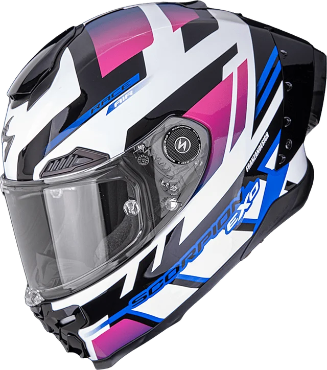 Scorpion EXO-RACE AIR FURY White-Pink-Blue, Noir/Gris/Orange