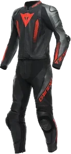 Dainese Laguna Seca 5 2Pcs Leather Suit Black Anthracite Fluo Red, Black Anthracite Fluo Red