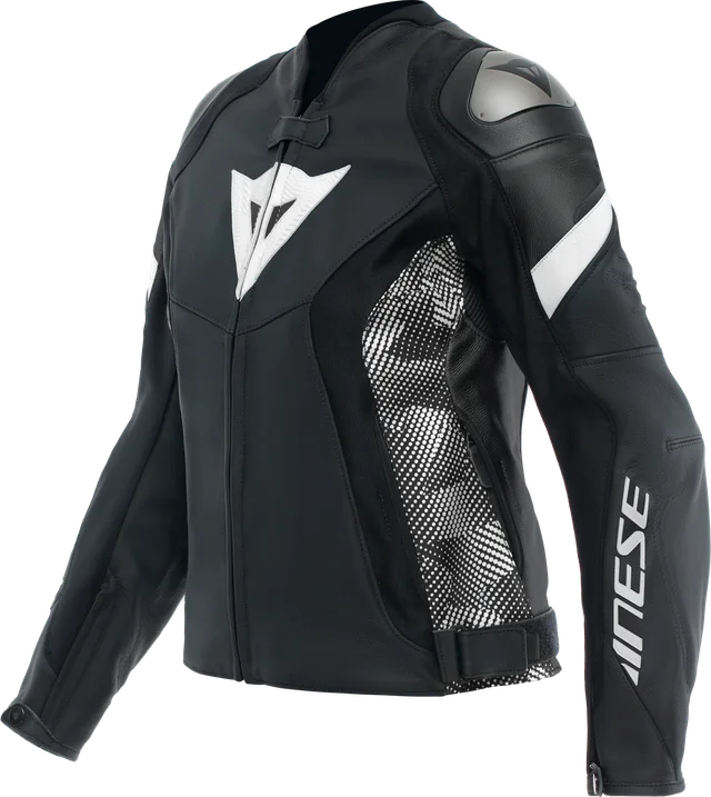 Dainese Avro WMN Leather 5 Jacket Black Black White, Black Black White