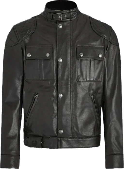Belstaff Brooklands Leather Jacket - Anthracite Black