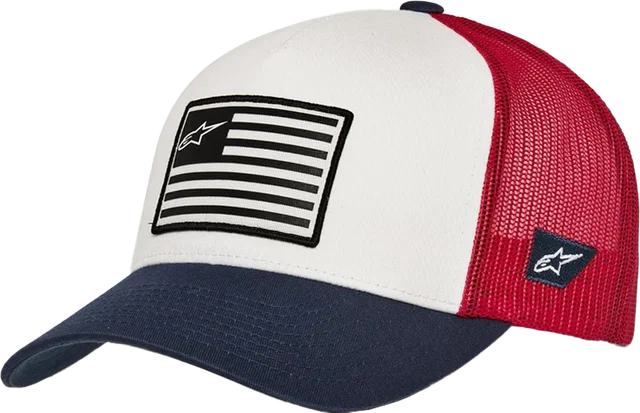 Alpinestars Flag Snapback Cap - White/Navy/Red