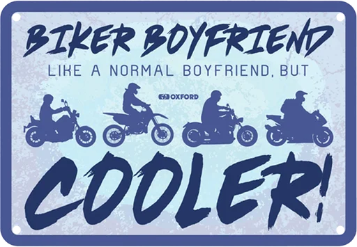 Oxford Garage Metal Sign - Biker Boyfriend: 20x30cm