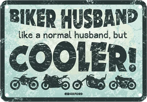 Oxford Garage Metal Sign - Biker Husband: 20X30CM
