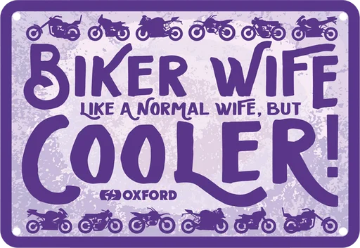 Oxford Garage Metal Sign - Biker Wife: 20x30cm