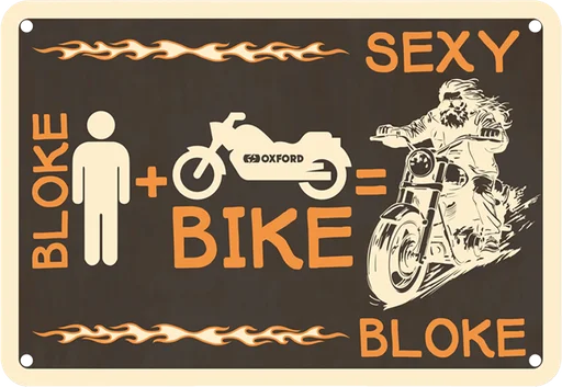 Oxford Garage Metal Sign - Bloke Bike Sexy Bloke: 20x30cm