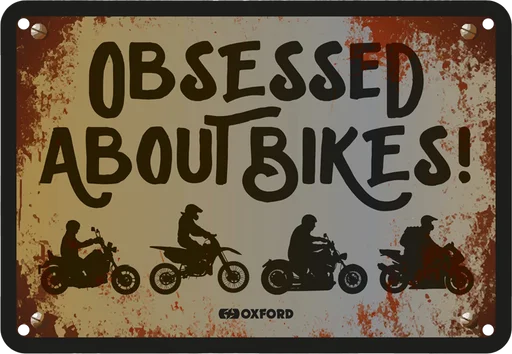Oxford Garage Metal Sign - Obsessed About Bikes: 20x30cm