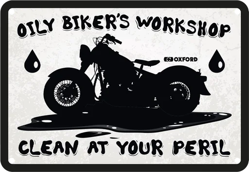 Oxford Garage Metal Sign - Oily Bikers Workshop: 20x30cm