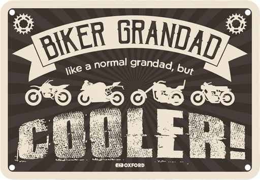 Oxford Garage Metal Sign - Biker Grandad: 20x30cm