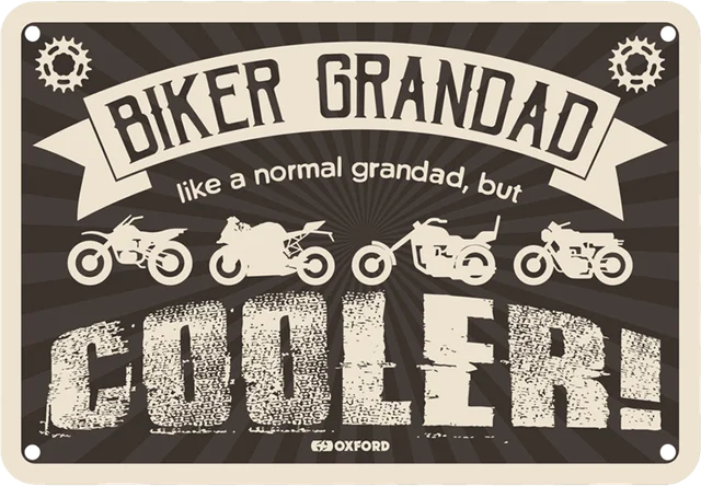 Oxford Garage Metal Sign - Biker Grandad: 20x30cm