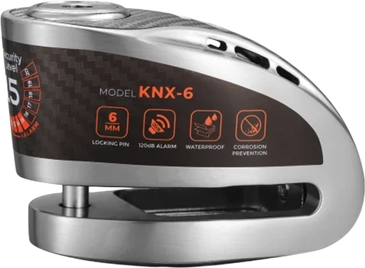 Kovix KNX6 Overlord Alarm Disc Lock 6mm - Brushed Metal