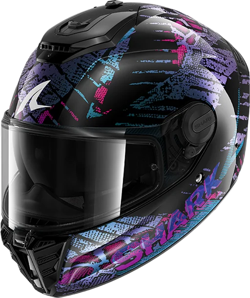 Shark Spartan RS Reptaia - Black/Teal/Violet Pearl
