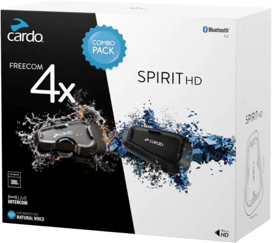 Cardo Freecom 4X & Spirit HD Bundle, Black