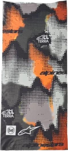Alpinestars Buff Nazca Neck Tube, Gray/Camo/Orange Fluo/Gray
