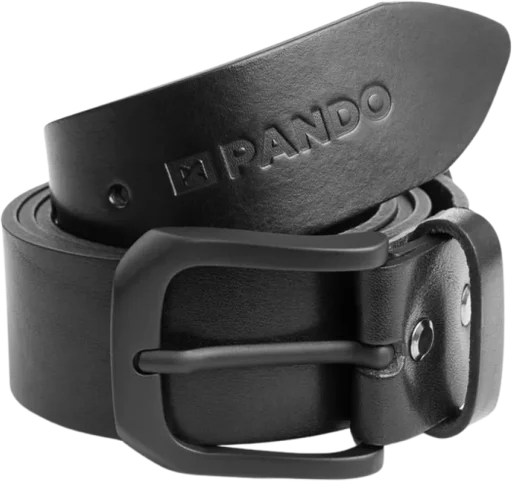Pando Moto Himo 3 Full Grain Leather Belt - Black