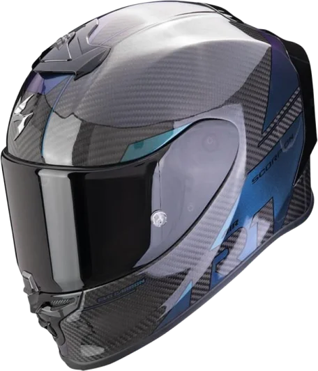 Scorpion EXO-R1 Evo Carbon Rally - Black/Chameleon, Blue