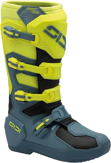 Sidi Crosscore CE Boots - Petrol/Fluo Yellow, Petrol