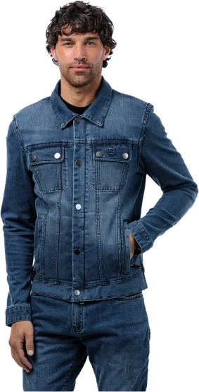 Spada Tura Trucker CE Mens Jacket - Washed Blue, Blue