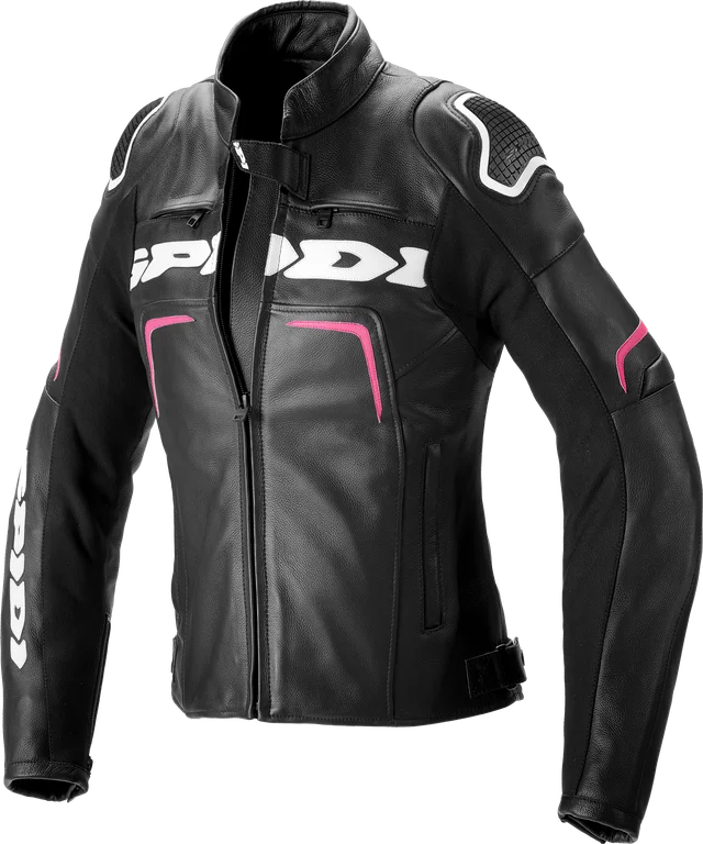 Spidi Motorcycle Leather jacket Women's EVORIDER 2 LADY, Black/White (011)