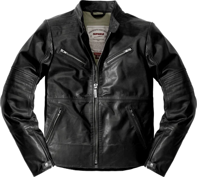 Spidi Motorcycle Leather jacket Men's GARAGE ROBUST, Black (026)
